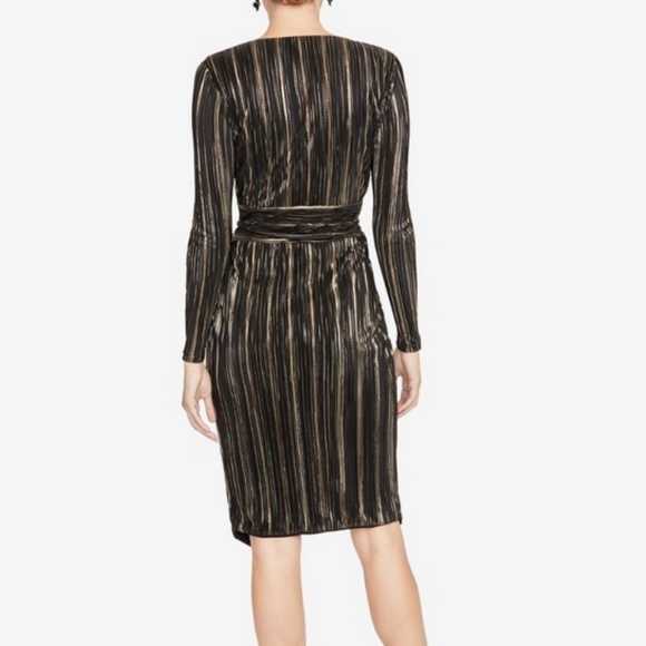 RACHEL Rachel Roy Pleated Faux Wrap Sheath Dress - Picture 7 of 11